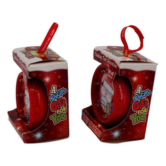 Flashing Tree Decoration Happy Christmas World's Best Aunt / World's Mom & Dad - Picture 4 of 5